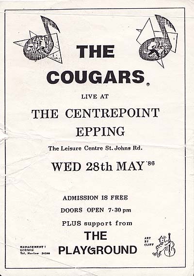 flier for The Cougars Gig at Epping